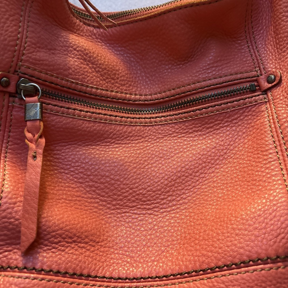 The Sak Leather Handbag Coral 14 X 10" - Picture 3 of 15